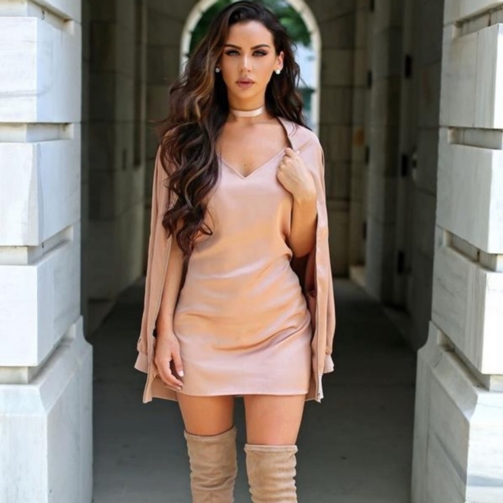 Missguided x Carli Bybel Satin Slip Dress